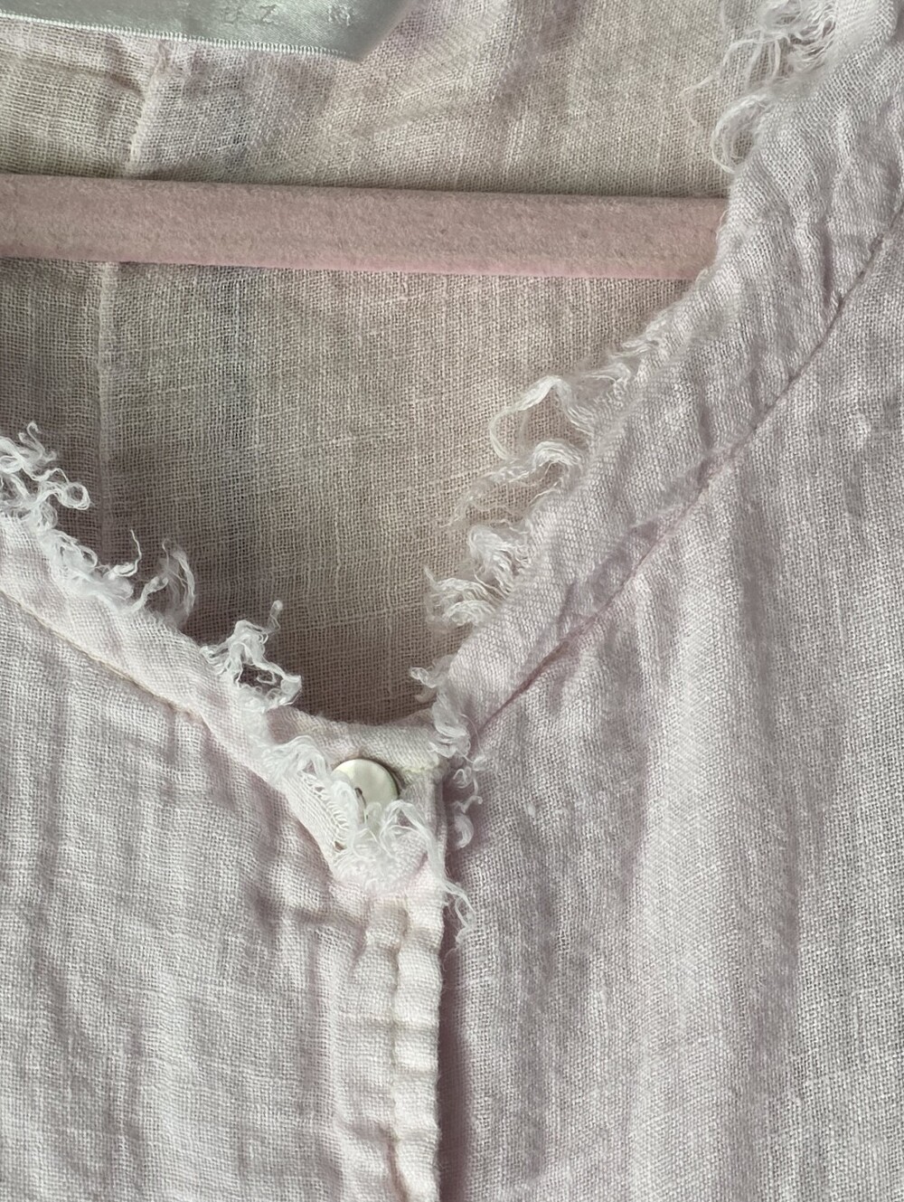 Luna Luz Linen Gauze Tunic, Pale Pink, Pockets, Flowy, Lagenlook - Picture 12 of 15